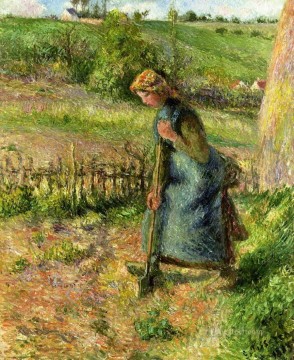 Camille Pissarro Painting - woman digging 1883 Camille Pissarro